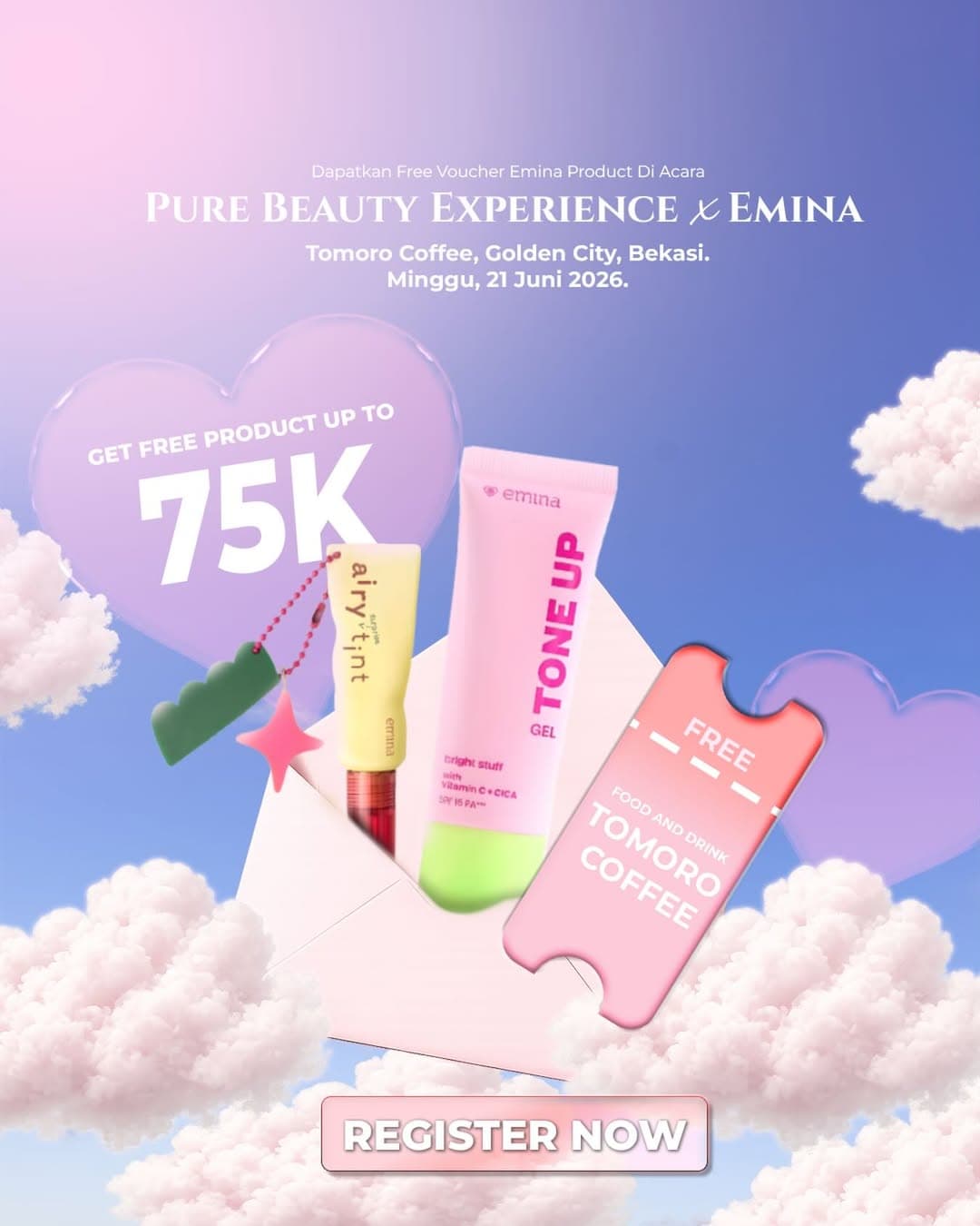 Pure Beauty Experience × Emina event poster